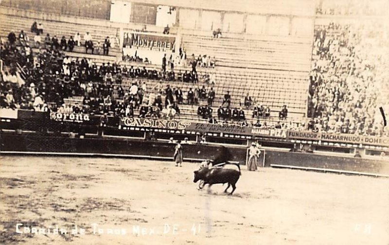 Corrida de Toros Mexico, Bullfighting Real Photo Unused 