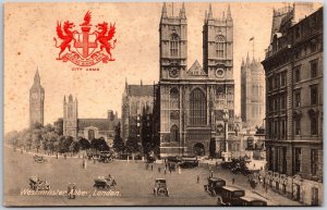 Westminster Abbey London England Heraldic View Postcard