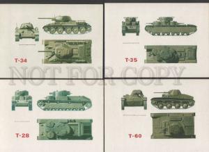 120091 Soviet TANK Collection of 16 Original old postcards