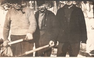 Postcard 1911 Three Old Men Friends Gentlemen Wearing Winter Jacket & Hat