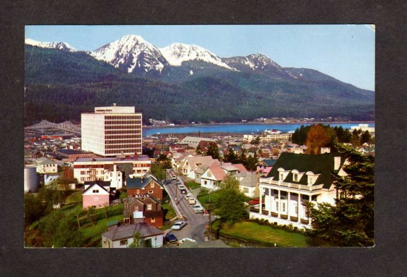 AK Federal Bldg. Governor's Mansion City Skyline View Juneau Alaska Postcard