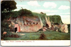 Place Where Cornwallis Hid Yorktown Virginia Cave Attraction Antique Postcard