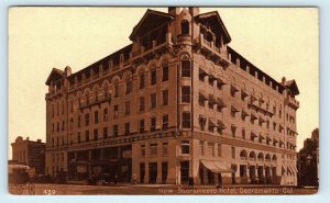 SACRAMENTO, CA California ~ New SACRAMENTO HOTEL Street Scene c1910s Postcard