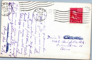postcard rppc Elroy, Wisconsin - Public LIbrary, Carnegie library