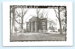 Postcard AR Ashdown Little River County Court House RPPC Real Photo  R61