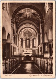 VINTAGE CONTINENTAL SIZE POSTCARD ST. GEORGIUS CHURCH AACHEN GERMANY 1943