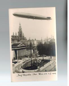 1929 Mint RPPC Graf Zeppelin Flying Over Vienna  LZ 127 Real Picture Postcard 4