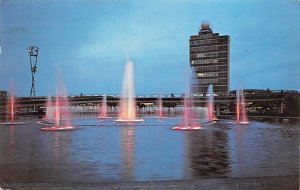 John F. Kennedy international Airport Beautiful night view of the fountain of...