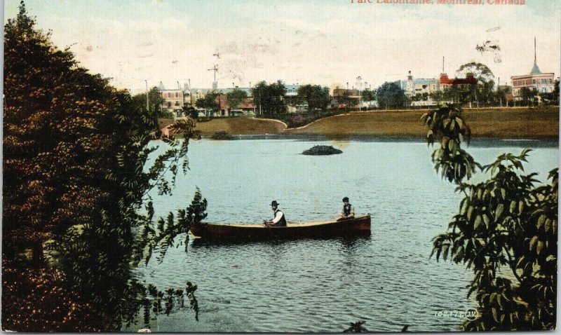 Parc Lafontaine Montreal QC Quebec Boat c1918 Postcard F80