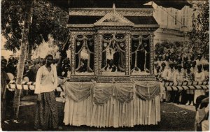 PC CPA SRI LANKA, CEYLON, CREMATION SCENE, THE HEARSE, Postcard (b12849)