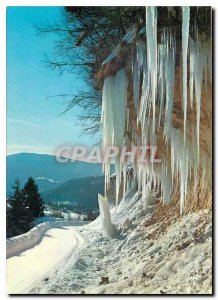 Modern Postcard Road in the mountains Winter Decor