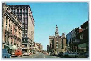 c1950's 3rd St. Looking East Hotel Capitol Scene At Davenport Iowa IA Postcard