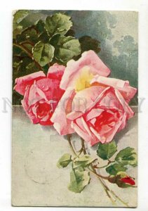 3119307 Pink ROSES by C. KLEIN vintage Russian PC