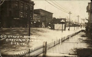 Dayton Ohio Flood of 1913 Street Scene Disaster Real Photo Vintage Postcard