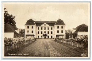 1952 Christinehof Castle Skane Scania County Sweden RPPC Photo Vintage Postcard