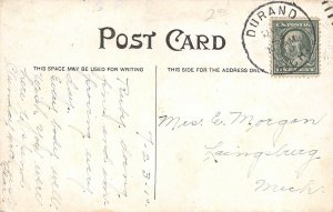 H38/ Durand Michigan Postcard c1910 First Methodist Church Building 