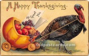 Artist Ellen Clapsaddle Thanksgiving Greetings Postcard