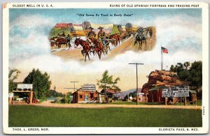 Ruins Of Old Spanish Fortress And Trading Post Oldest Well In U.S.A. Postcard