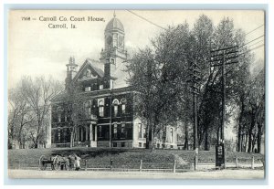 c1910s Carroll Co Court House, Carroll, Iowa IA Antique Unposted Postcard 