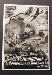 Mint Postcard Germany  1940s Military Campaign Europe Map WW2