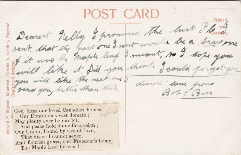 Greetings from Montreal Quebec QC Maple Leaf Harold Watson Postcard G37