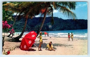 TRINIDAD ~ Beach along MARACAS BAY c1950s PAN-AM Airways Advertising  Postcard