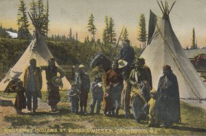 Kootenay Indians St Eugene Mission Canada Old Postcard
