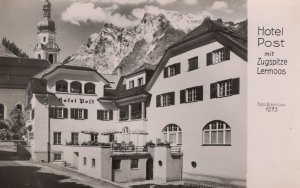 Hotel Post Mit Zugspitze Lermoos Tirol Austria Old Postcard