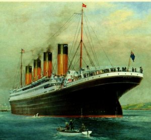 Marine Art Posters R.M.S. Titanic Leaving Queenstown Continental Size Postcard