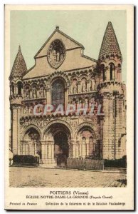 Old Postcard Poitiers Eglise Notre Dame la Grande (west façade)