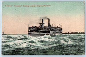 Montreal Quebec Canada Postcard Steamer Empress Shooting Lachine Rapids 1911