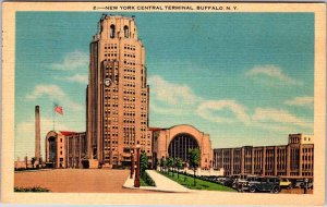 Postcard TRAIN STATION SCENE Buffalo New York NY AL7756