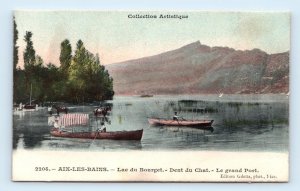 Aix-Les-Bains Lac du Bourget Dent du Chat Le grand Port France Postcard