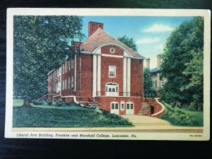 Vintage Postcard 1938 Liberal Arts Building Franklin & Marshall Lancaster PA