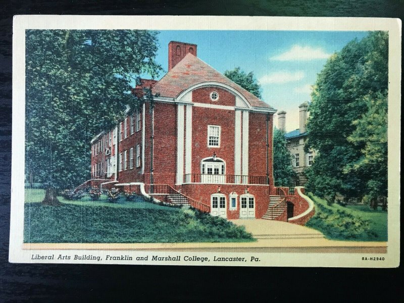 Vintage Postcard 1938 Liberal Arts Building Franklin & Marshall