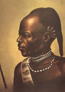 Kikuyu Dancer Antique Kenya Uganda Tanzania Oil Painting Postcard