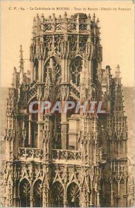 Old Postcard The Cathedral of Rouen Tower of Butter Details Summit