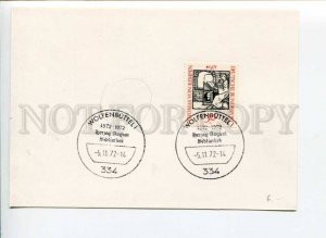 291618 GERMANY 1972 Wolfenbotteli Kempen philatelic card