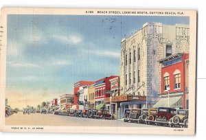 Daytona Beach Florida FL Postcard 1933 Beach Street Looking South