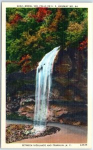 Postcard - Bridal Veil Falls on US Highway No. 6, North Carolina, USA