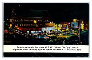 Night View Grand Ole Opry Nashville Tennessee TN UNP Chrome Postcard M18