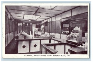 c1940s Cafeteria Yellow Banks Hotel Webster Lake Indiana IN Posted Postcard
