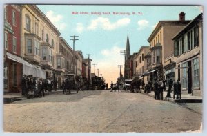 1910 MAIN STREET looking SOUTH MARTINSBURG WV MAILBOX DIRT ROAD POSTCARD