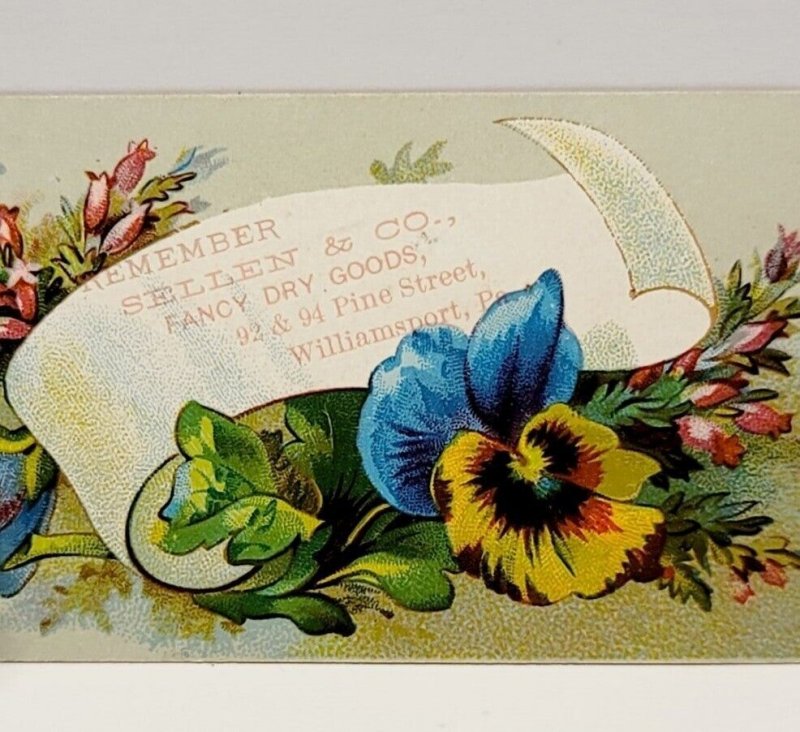 Antique Victorian c1890s Grocery Business Card Sellen Penn 3.25 x 1.75