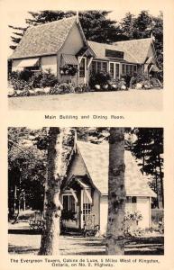 Kingston Ontario Canada Evergreen Tavern Cabin Multiview Antique Postcard K13979