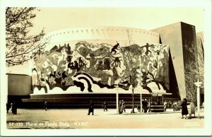 RPPC Foods Building Mural New York Worlds Fair Real Photo Postcard