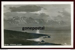 dc1582 - NORWAY Midnatsol 1930s Lyngen. Panorama. Real Photo Postcard by Mittet