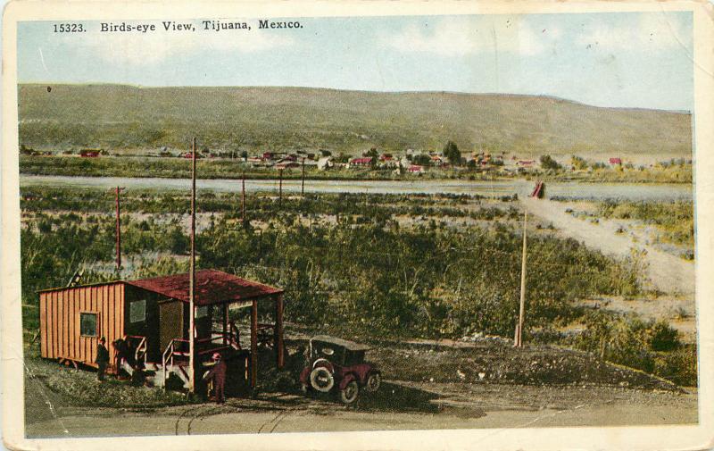 Vintage Postcard Bird's Eye View Tiajiana Mexico Baja CA Stamped not posted