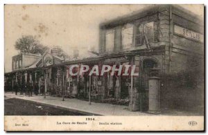 Postcard Old Train Station Senlis Army