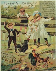 1886 Dr. Hand's Remedies For Children T. V Powderly Farm Children Hens Chicks &A